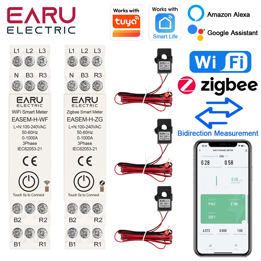 Energy Meter Bidirectional - Contatore di Energia Solare EARU Monofase/Trifase